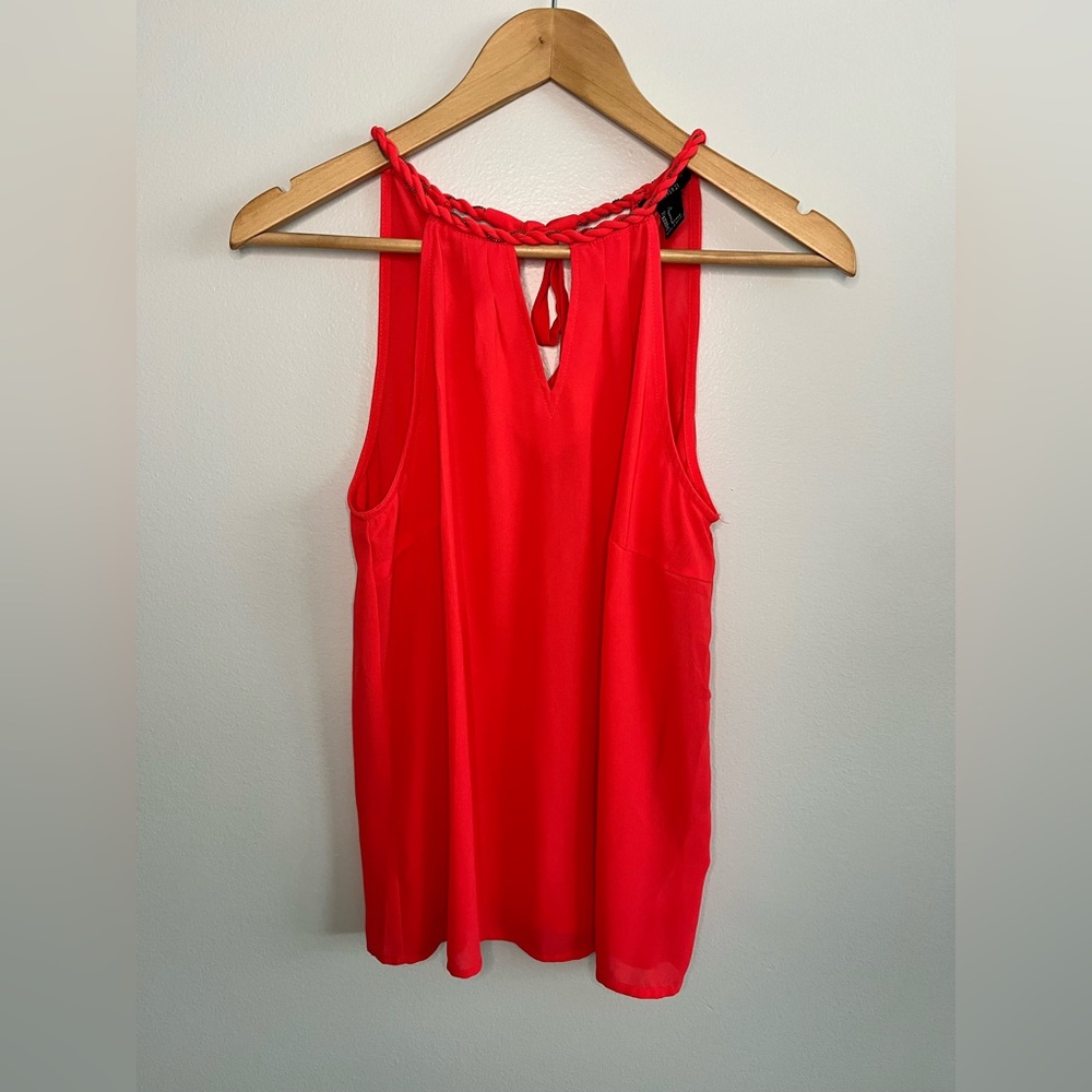 Forever 21 Neon Coral Sleeveless Blouse